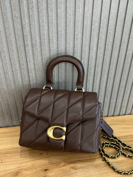 Coach Handbags - Coach Tabby top handle with quilting, Maple
